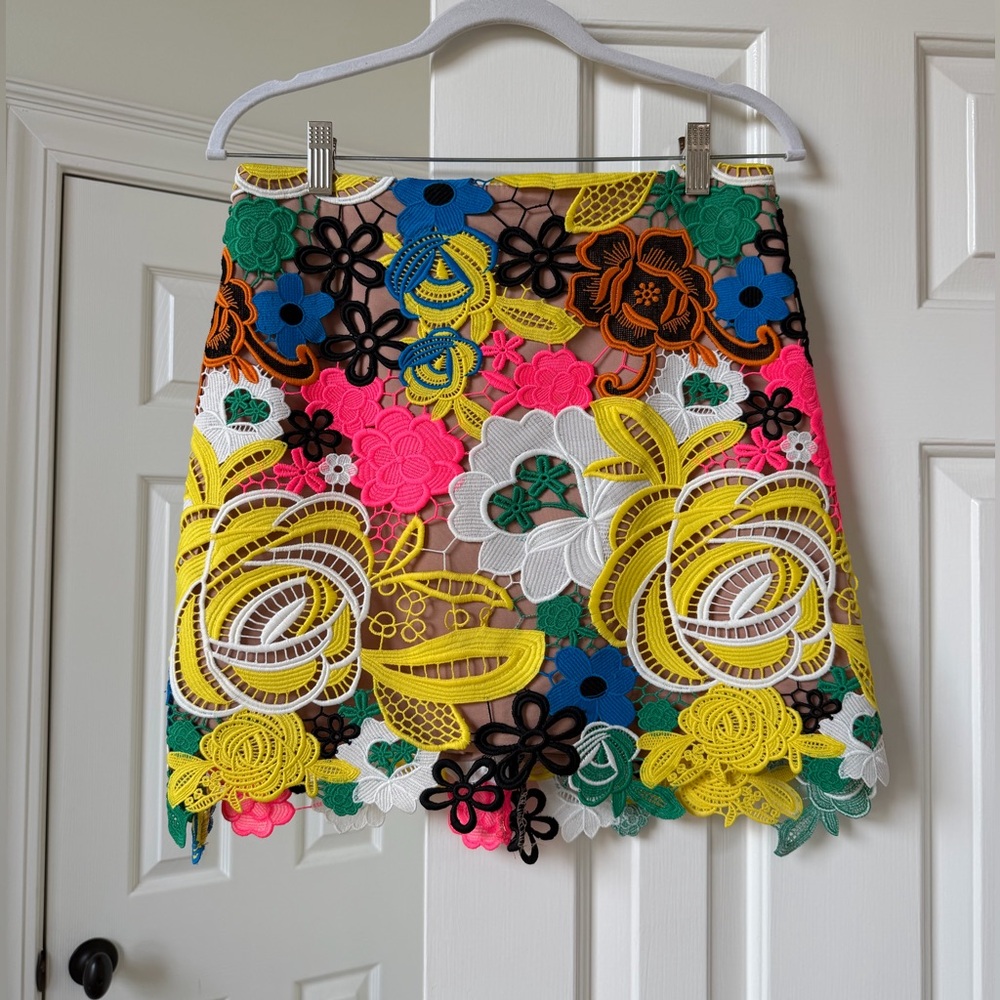 Milly Floral Lace Mini Skirt - Multicolor - Picture 5 of 7
